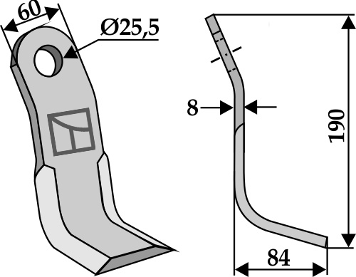 Y-blade 190x60mm geeignet für: Peruzzo Pruning hammers, Y-blades, scarifier blades,