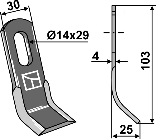 Y-blade 103x30mm geeignet für: Peruzzo Pruning hammers, Y-blades, scarifier blades,