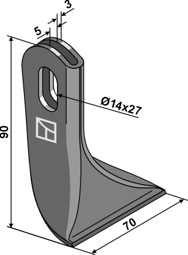 Cuchilla 90x70mm geeignet für: Peruzzo Martillos, cuchillas Y, cuchillas