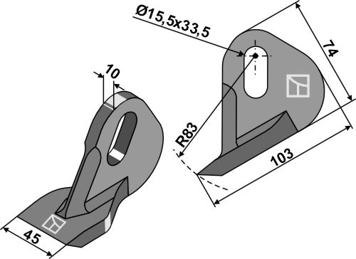 Hammerslagle geeignet für: Kuhn Y-knive, L-knive. knive, hammerslagler, hammerslagler PTA