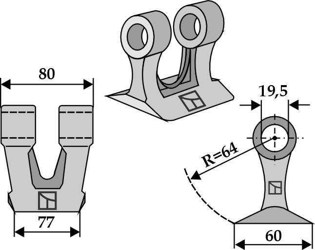 Pruning hammer 77x80mm geeignet für: Bomford Y-blades, pruning hammers