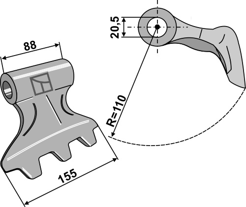 Pruning hammer 155x88mm geeignet für: Willibald Pruning hammers, pruning hammer PTA, Y-blades