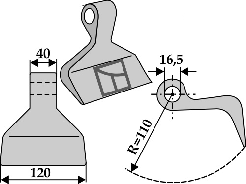 Pruning hammer 120x40mm geeignet für: Howard Pruning hammers, pruning hammer PTA, Y-blades, flails