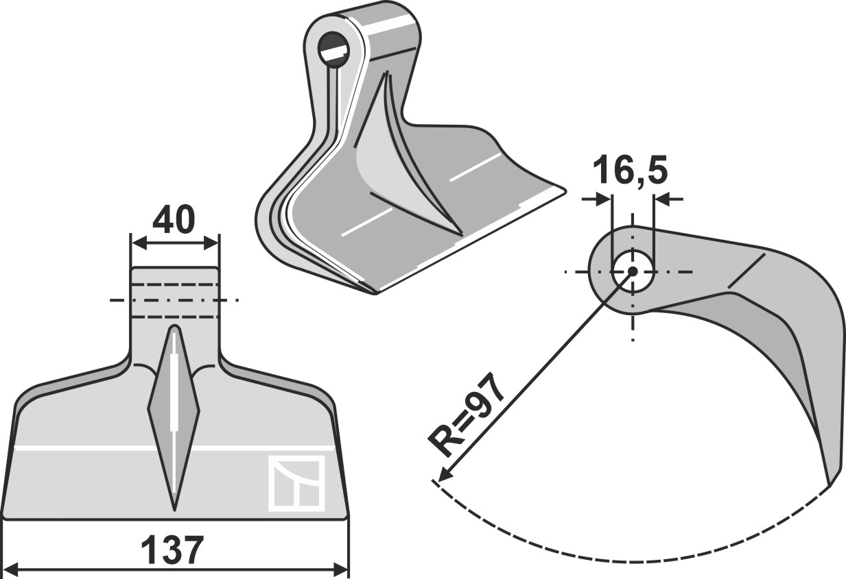 Pruning hammer 137x40mm geeignet für: Breviglieri / Breviagri Y-blades, straight blades, pruning hammers