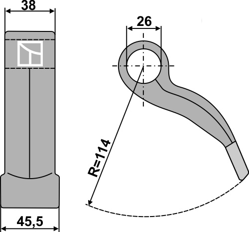 Pruning hammer 45,5x38mm geeignet für: Bomford Y-blades, pruning hammers