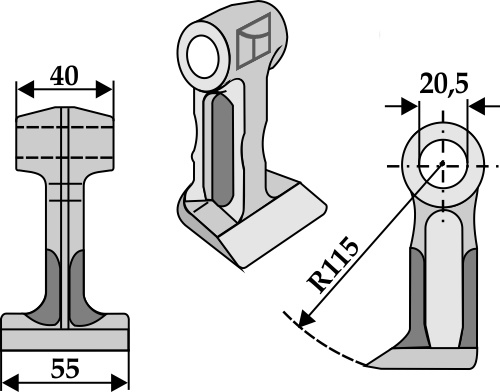 Pruning hammer 55x40mm geeignet für: Mc Connel Pruning hammers, y-blades, mower-blades, flails