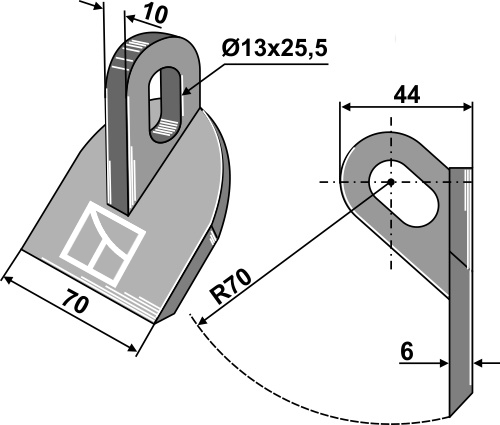 Pruning hammer 70x10mm geeignet für: Müthing Pruning hammers, pruning hammer PTA, y-blades, flails