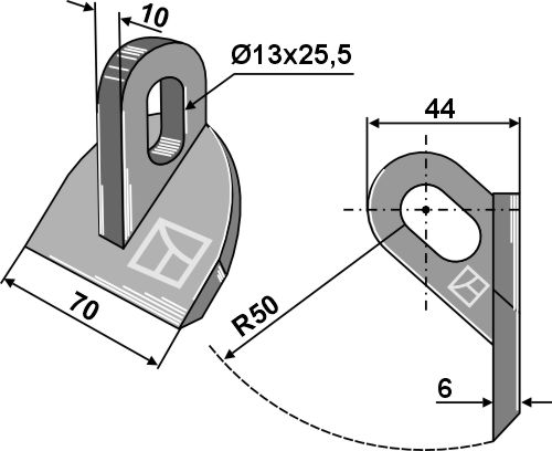 Pruning hammer 70x10mm geeignet für: Müthing Pruning hammers, pruning hammer PTA, y-blades, flails
