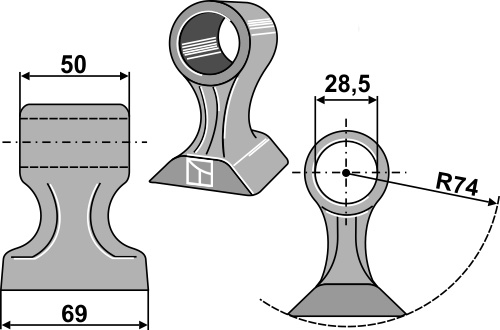 Pruning hammer 69x50mm geeignet für: Bomford Y-blades, pruning hammers