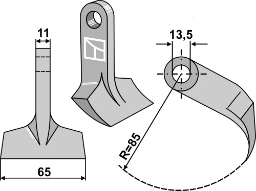 Pruning hammer 65x11mm geeignet für: Peruzzo Pruning hammers, Y-blades, scarifier blades,