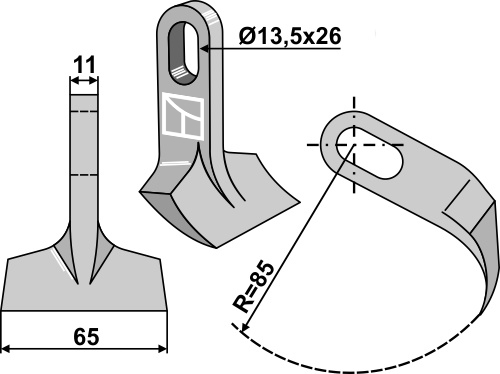 Pruning hammer 65x11mm geeignet für: Peruzzo Pruning hammers, Y-blades, scarifier blades,