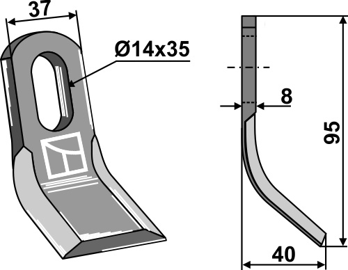 Y-blade 95x37mm geeignet für: Bomford Y-blades, pruning hammers