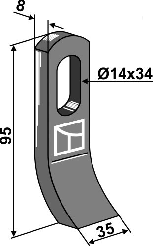 Flail 100x35mm geeignet für: Lagarde Flails, Y-blades, straight blades, pruning hammers, pruning hammers PTA