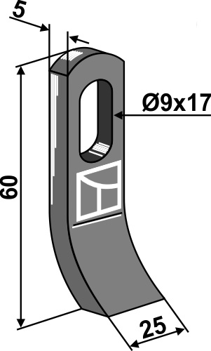 Flail 60x25mm geeignet für: Bomford Y-blades, pruning hammers