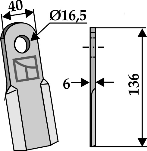 Cuchilla recta 136x40mm geeignet für: Sicma Martillos, martillos PTA