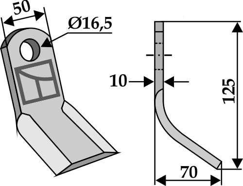 Cuchilla-Y 125x50mm geeignet für: Sicma Martillos, martillos PTA