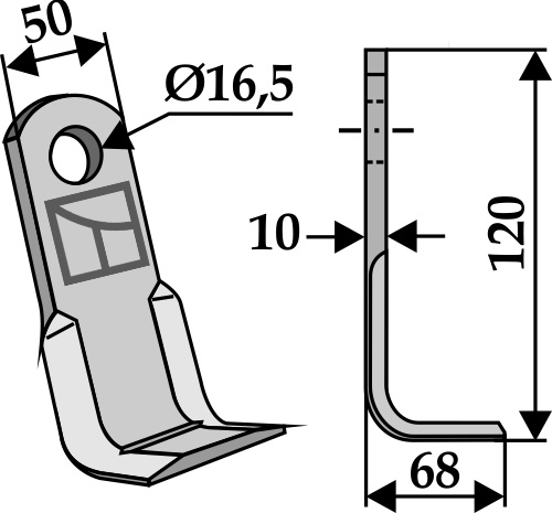 Cuchilla - L 120x50mm geeignet für: Sicma Martillos, martillos PTA