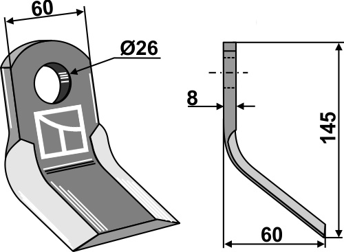 Y-blade 145x60mm geeignet für: Sicma (Miglianico) Pruning hammers, pruning hammer PTA