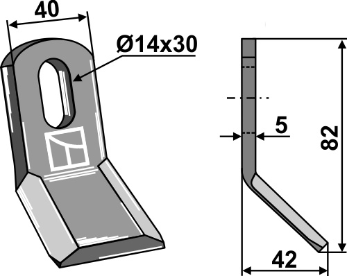 Y-blade 82x40mm geeignet für: Zappator Pruning hammers, pruning hammer PTA, Y-blades, flails, straight blades