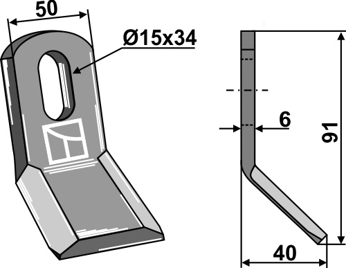 Cuţit Y 91x50mm geeignet für: Nicolas Ciocan tocător ,suporte asamblat cu bucsă şi cuţit, cuţite, suporte fixare