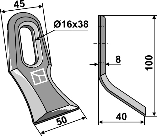 Y-blade 100x45mm geeignet für: Bomford Y-blades, pruning hammers