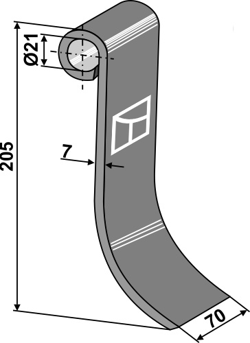 Slagle 205x70mm geeignet für: Becchio & Mandrile Y-knive, slagle, hammerslagler, hammerslagler PTA