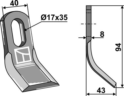 Y-blade 94x40mm geeignet für: Orsi Pruning hammers, pruning hammer PTA, Y-blades, twisted blades