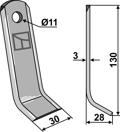 Y-образный нож 130x30мм geeignet für: Maletti Y-образный нож, Билы, Билы PTA