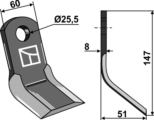 Y-blade 147x60mm geeignet für: Orsi Pruning hammers, pruning hammer PTA, Y-blades, twisted blades