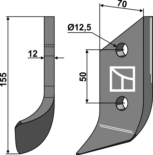 Trencher blade - left geeignet für: Dondi Trencher blade