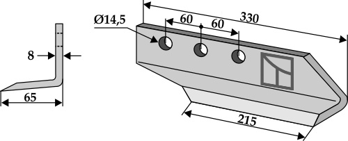 Trencher blade - right model geeignet für: Dondi Trencher blade