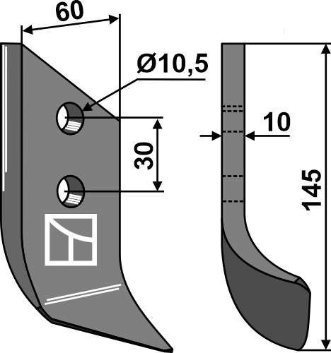 Trencher blade - right geeignet für: Dondi Trencher blade