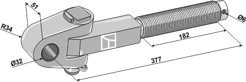Swivelling tie-rod 1.1/2'' Right geeignet für: Case Top-links Accessories