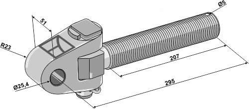 Swivelling tie-rod M36x3 geeignet für: Case Top-links Accessories