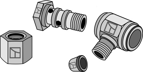 Angle screw connection 3/8