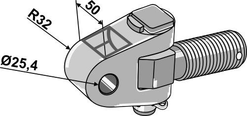 Swivelling tie-rod tracteur-side - M36x3