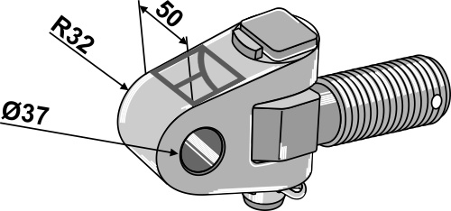 Swivelling tie-rod tracteur-side - M36x3