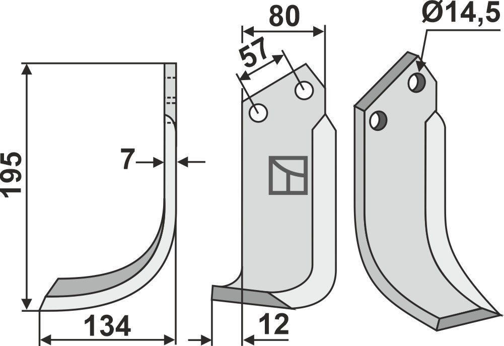 Freesmes 195x80mm, links geeignet für: Falc freesmes