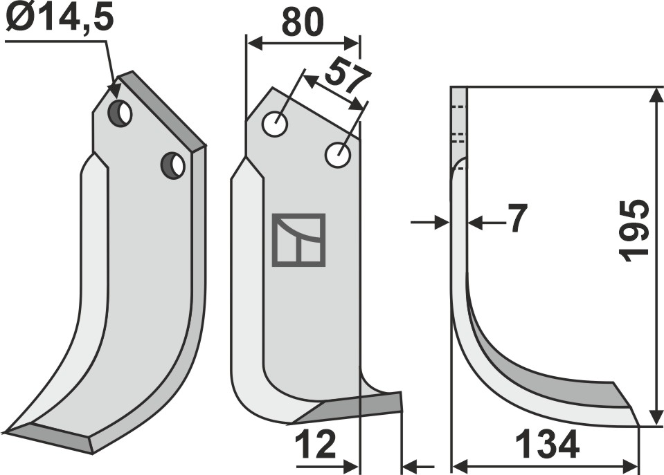 Freesmes 195x80mm, rechts geeignet für: Falc freesmes