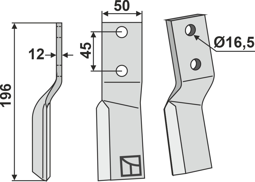 Cuţit freză 196x50mm, stânga geeignet für: Tortella cuţit freză