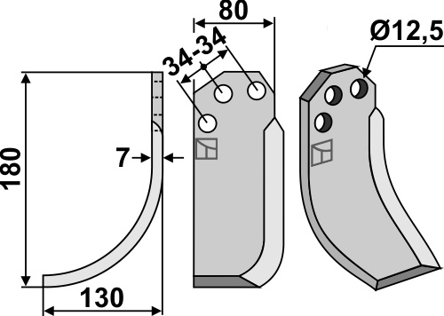 Freesmes 180x80mm, links geeignet für: Carraro S.p.A. freesmes