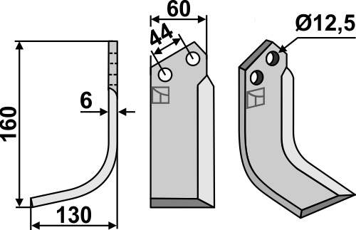 Freesmes 160x60mm, links geeignet für: Carraro S.p.A. freesmes