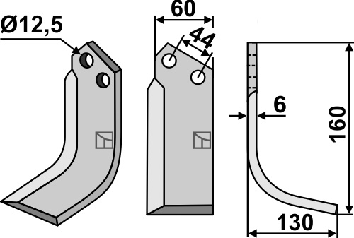 Freesmes 160x60mm, rechts geeignet für: Carraro S.p.A. freesmes