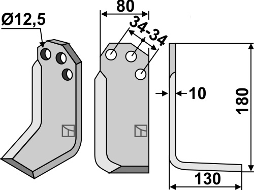 Freesmes 180x80mm, rechts geeignet für: Carraro S.p.A. freesmes