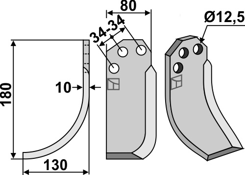 Freesmes 180x80mm, links geeignet für: Carraro S.p.A. freesmes