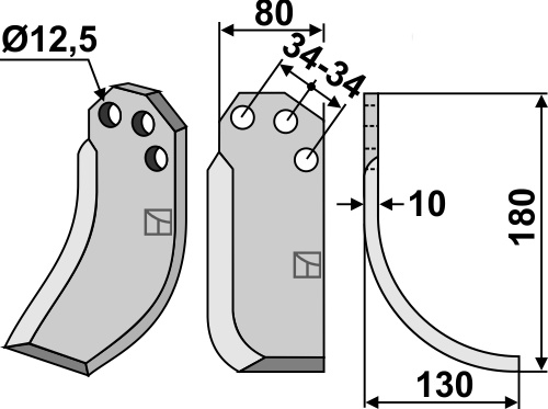 Freesmes 180x80mm, rechts geeignet für: Carraro S.p.A. freesmes