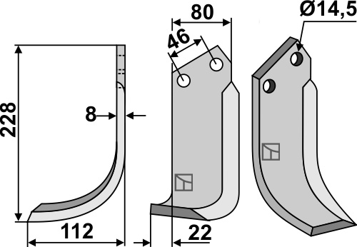 Blade 228x80mm, left geeignet für: Maletti blade