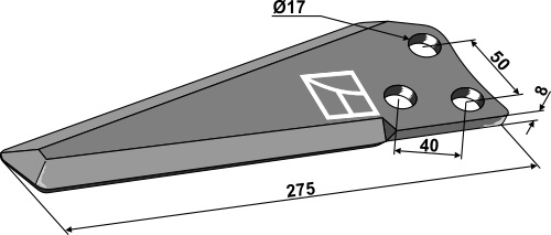 Knives 275mm geeignet für: Mc Connel Pruning hammers, y-blades, mower-blades, flails