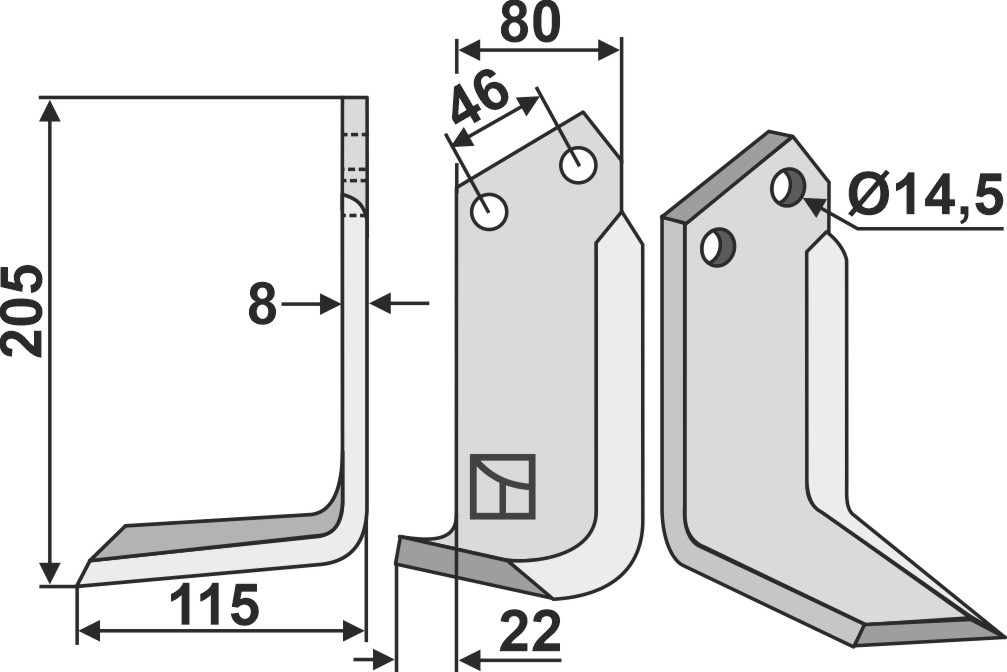 Blade 205x80mm, left geeignet für: Maletti blade