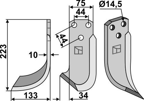 Blade 223x75mm, left geeignet für: Maletti blade